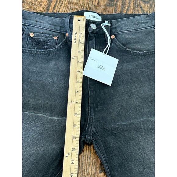 PISTOLA Eden Jeans Womens Size 26 Black Denim High Rise Mom Kick Straight NWT - Picture 5 of 9